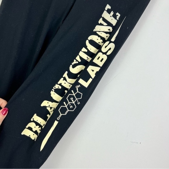 Blackstone Labs Logo leggings womens size small workout black scrunch butt - Picture 3 of 5